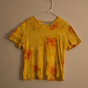 Basic Editions Yellow Floral Blouse